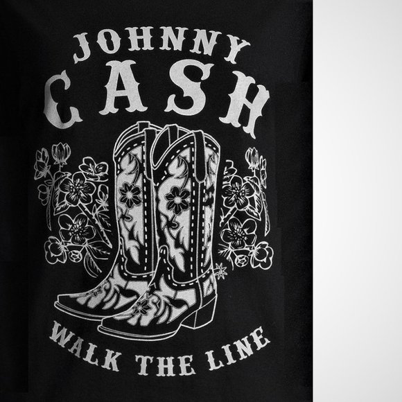 Johnny Cash Walk the Line country rock Official Boyfriend style T-Shirt S NWT - Picture 3 of 3